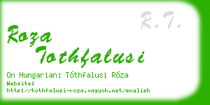 roza tothfalusi business card